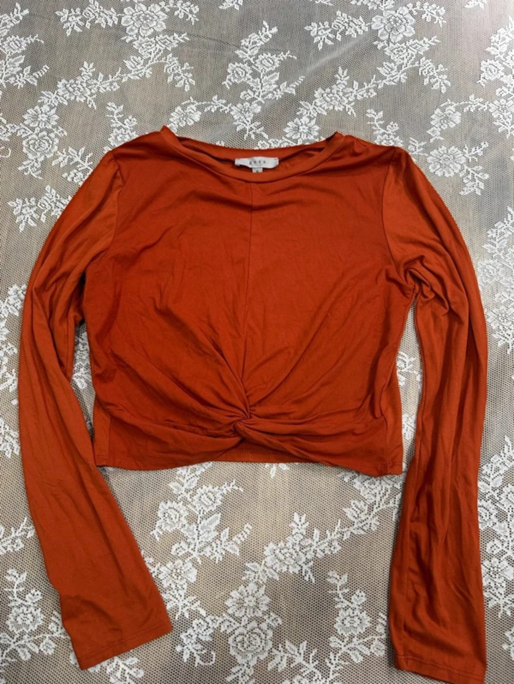 orange long sleeve blouse